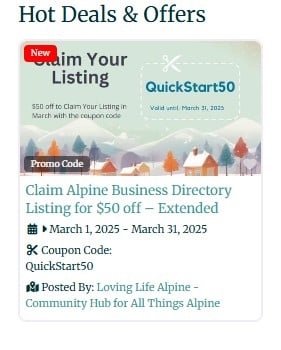 Hot-Deals-Coupons-Promotions-on Business Listing Example